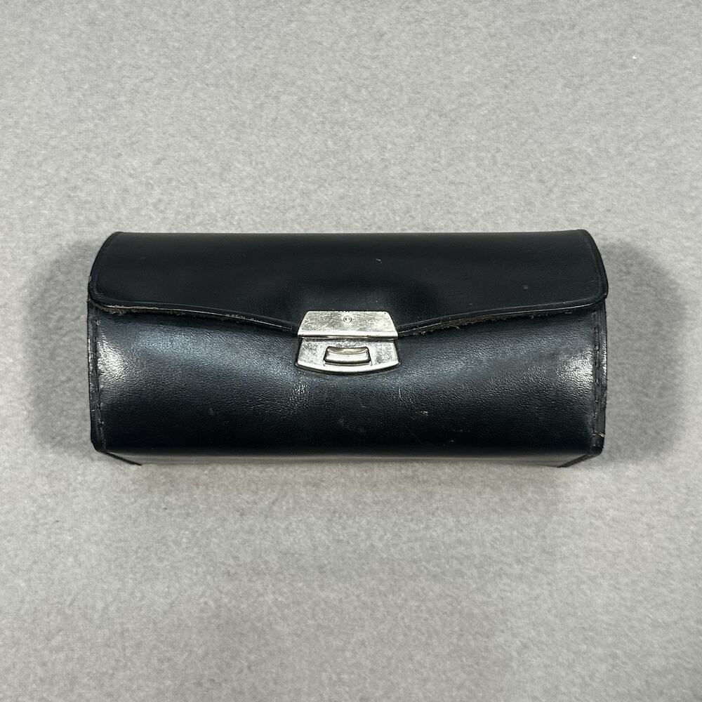 Vintage 1940s-60 English Real Hide Leather Gentleman’s Clothes Brush Travel Case